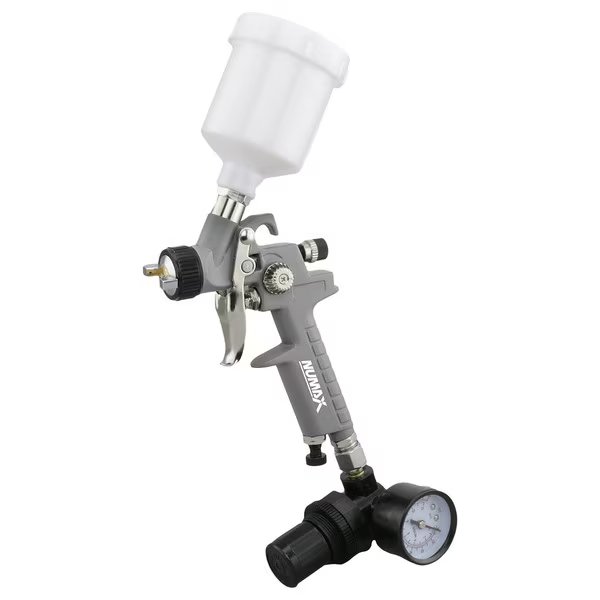SPS08 Pneumatic 0.8mm Tip Mini HVLP Gravity Feed Spray Gun with 125cc, Numax, Mfr#: SPS08